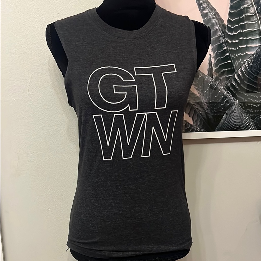 Charcoal Sleeveless Soul Cycle Georgetown Graphic Top